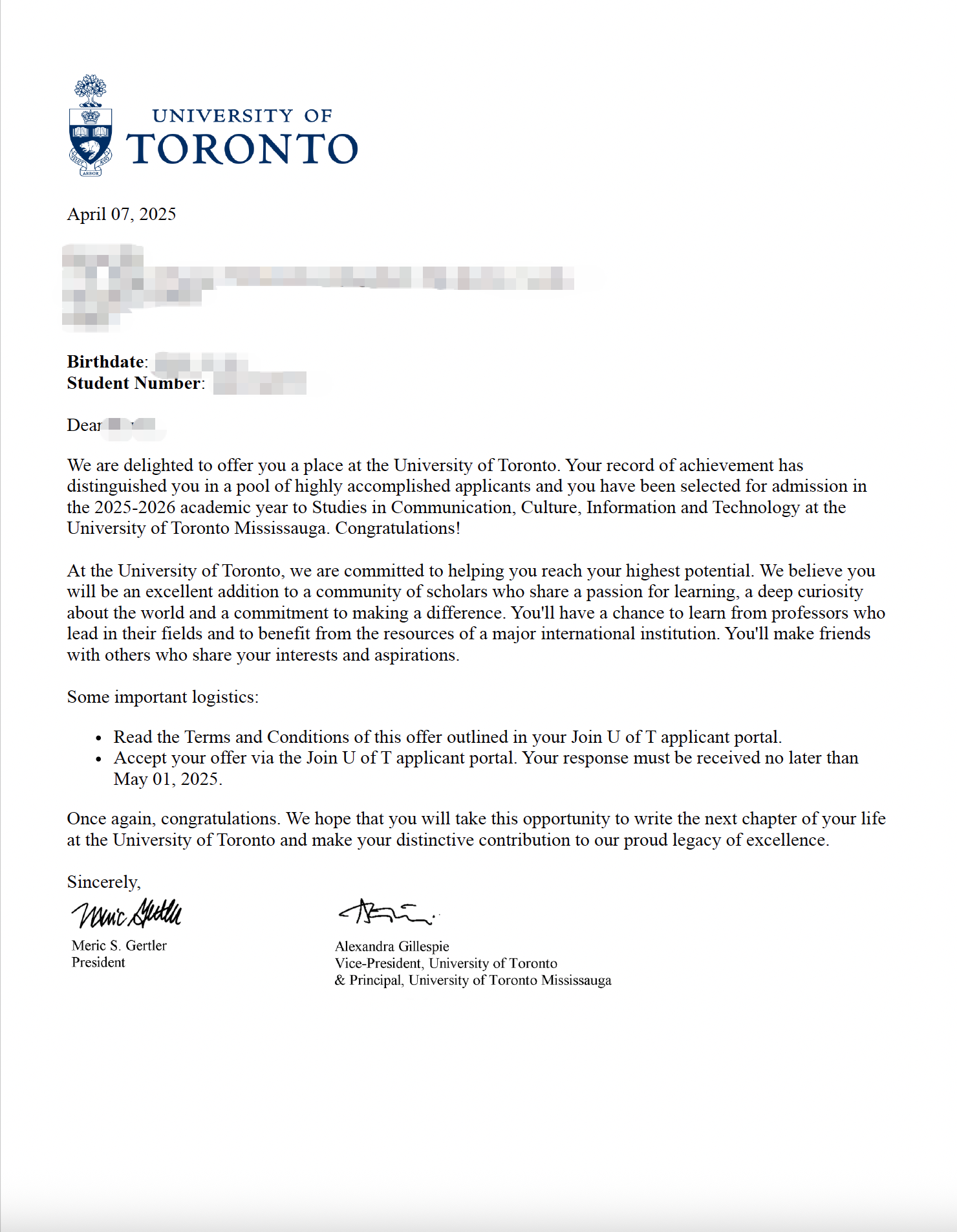 Acceptance Letter - Waterloo