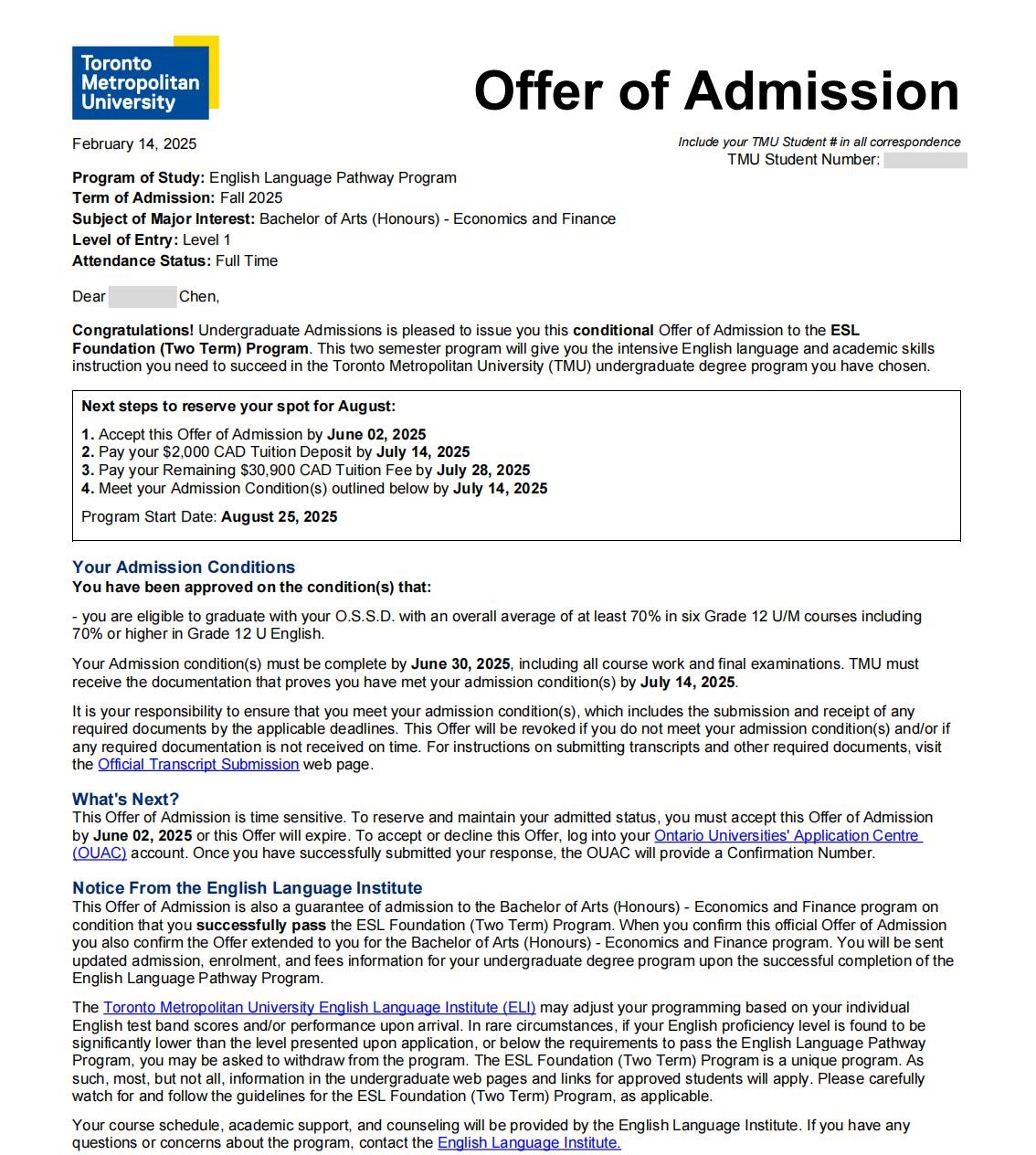 Acceptance Letter - Waterloo