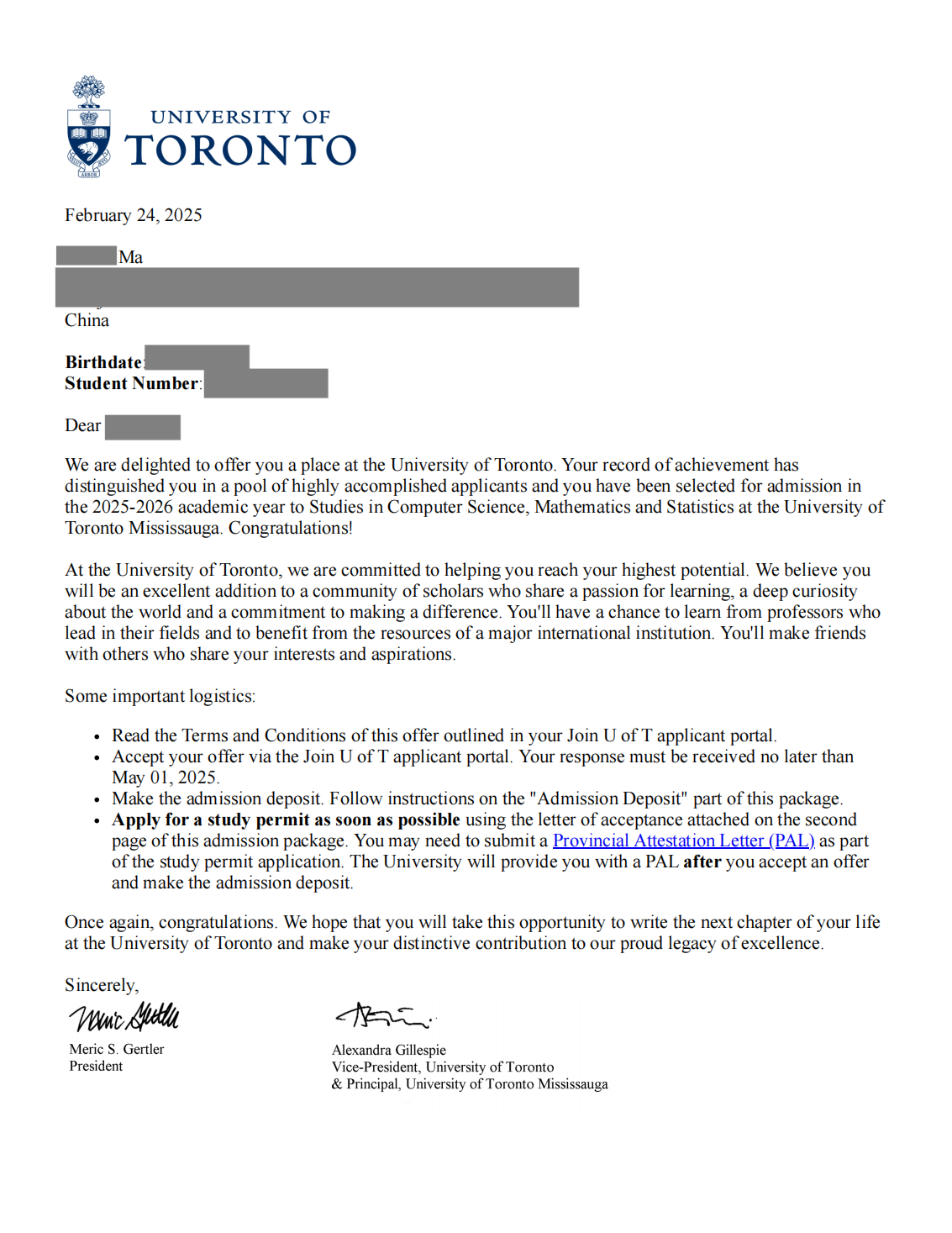 Acceptance Letter - Waterloo