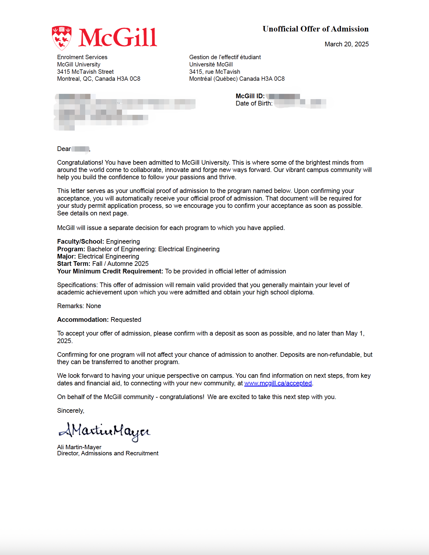 Acceptance Letter - Waterloo
